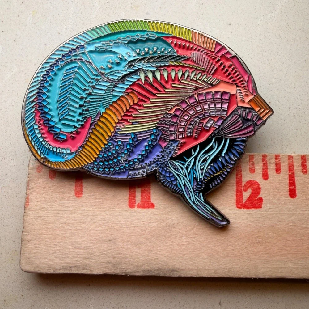 Android Jones Rainbow Brain Hat Pin Limited Edition 52/250 Psychedelic Art EDM